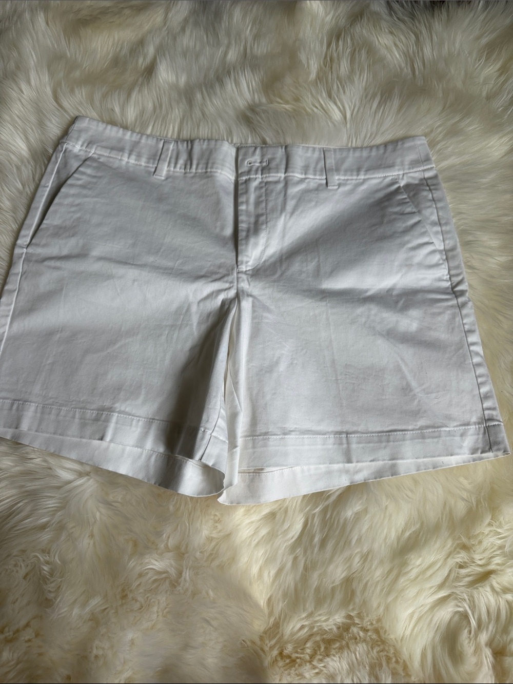 Ann Taylor Factory White Tailored Bermuda Shorts
